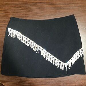 Forever 21 Black Mini Skirt with Fringe